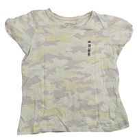 Béžovo-fialové army tričko s nápisom Primark