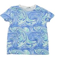 Modro-bielo-zelené vzorované tričko zn. Pep&Co