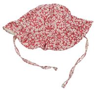 Ružovo-biely kvetovaný UV klobúk H&M