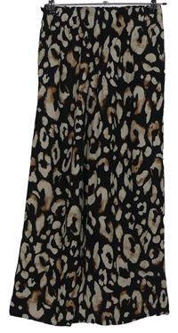 Dámske čierno-béžové vzorované culottes nohavice zn. H&M