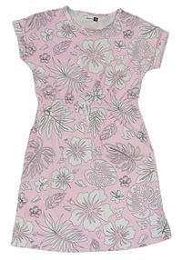 Svetloružové kvetované bavlnené šaty Pep&Co