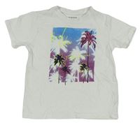 Biele tričko s palmami Primark