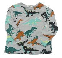Sivé pyžamové tričko s dinosaurami zn. H&M