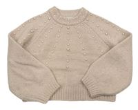 Béžový sveter s perlami Primark