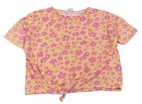 Marhuľové kvetované crop tričko zn. Pep&Co