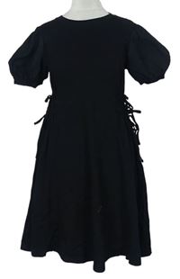 Dámske čierne bavlnené šaty s vreckami Topshop