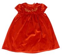 Červené zamatové šaty s kvietkami so cute