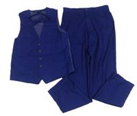2Set - Zafírové spoločenské kalhoty + vesta George