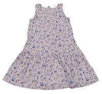 Svetloružová -modré kvetované šaty H&M