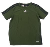 Khaki športové funkčné tričko s logom zn. Adidas