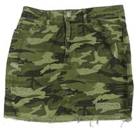 Army rifľová sukňa s vyšúchaním New Look