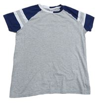 Sivo-tmavomodré tričko s pruhmi Next vel. 176