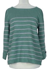 Dámsky zelený pruhovaný sveter