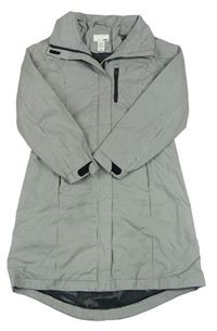 Čierno-biely kockovaný šušťákový jarný kabát zn. H&M
