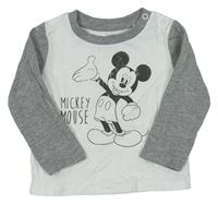 Bielo-sivé tričko s Mickeym zn. Disney