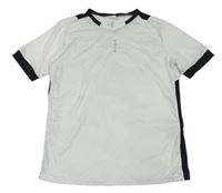 Bielo-čierne funkčné športové tričko s logom KIPSTA