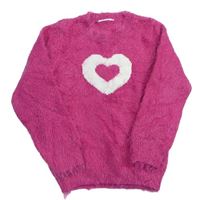 Ružový chlpatý sveter so srdcem Topolino