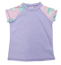Lila-svetloružové UV tričko s listami