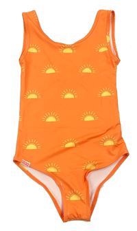 Oranžové jednodielne plavky so sluníčky