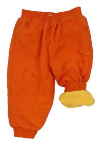 Oranžové šušťákové zateplené cuff nohavice Ergee