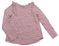 Ružové tričko s volánikmi zn. H&M