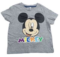 Sivé melírované tričko s Mickeym Disney