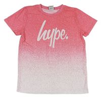 Ružovo-biele tričko s logom Hype