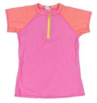 Ružovo-neónově korálové UV tričko