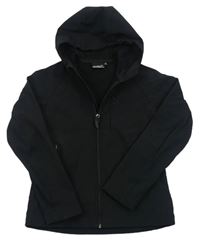 Čierna softshellová jarná bunda s kapucňou