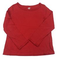 Červené tričko s volánom zn. H&M