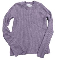 Levandulový melírovaný rebrovaný sveter Zara