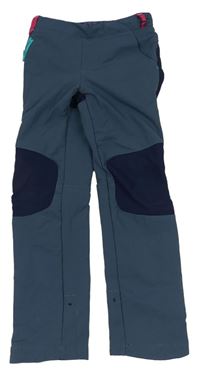 Sivo-modré softshellové funkčné nohavice Quechua