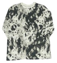 Smetanovo-antracitové batikované tričko Primark