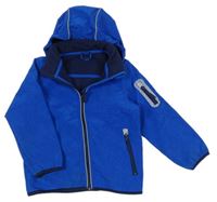 Cobaltovoě modrá melírovaná softshellová bunda s odopínacíá kapucňou Kiki&Koko