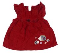 Červené menšestrové šaty s ježkami