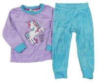 Lila-modré plyšové pyžama s jednorožcom Pocopiano