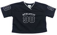 Čierne športové oversize tričko s číslom zn. H&M