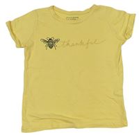 Žlté tričko s nápisom a včielkou PRIMARK