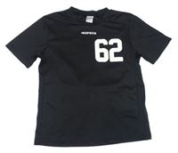 Čierne funkčné športové tričko s číslom a logom KIPSTA