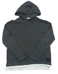Tmavosivý ľahký sveter s kapucňou zn. H&M