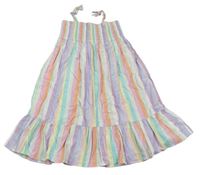 Farebné pruhované ľahké šaty s žabičkováním zn. H&M