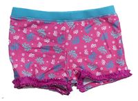 Ružovo-tyrkysové nohavičkové plavkové nohavičky s korály zn. Disney