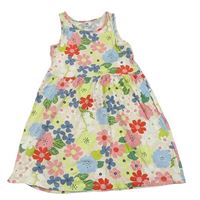 Světlebéžovo-kvetované bavlnené šaty H&M