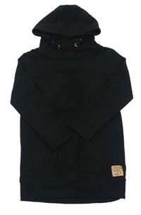 Čierne teplákové šaty s kapucňou Next