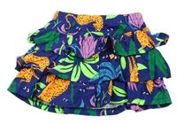 Tmavomodro-farebná vrstvená sukňa s všitými kraťasy