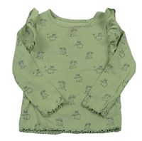 Zelené rebrované tričko s králikmi Next
