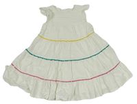 Smotanové šaty s barevnou ozdobou M&S