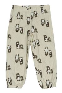 Smotanové pyžamové nohavice s medveďmi Topomini