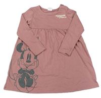 Staroružové bavlnené šaty s Minnie zn. Disney
