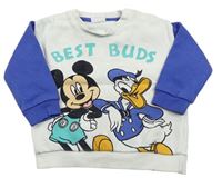 Svetlošedá -modrá mikina s Mickey mousem a Kačerem Donaldem zn. Disney